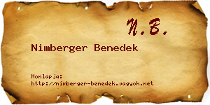 Nimberger Benedek névjegykártya